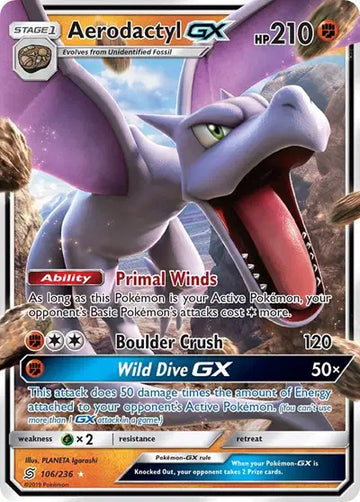 Sun & Moon Unified Minds  106/236 Aerodactyl GX