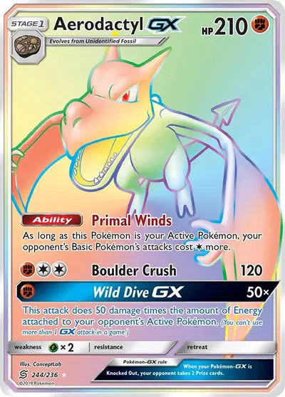 Sun & Moon Unified Minds  244/236 Aerodactyl GX (Secret)
