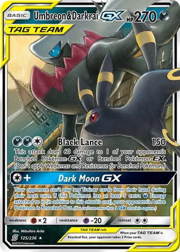 Sun & Moon Unified Minds 125/236 Umbreon & Darkrai GX