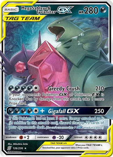 Sun & Moon Unified Minds  126/236 Mega Sableye & Tyranitar GX