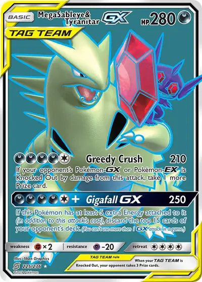 Sun & Moon Unified Minds 225/236 Mega Sableye & Tyranitar GX (Full Art)