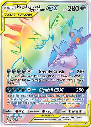 Sun & Moon Unified Minds  245/236 Mega Sableye & Tyranitar GX (Secret)