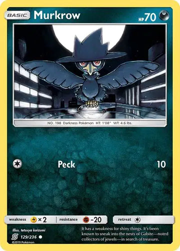 Sun & Moon Unified Minds - 129/236 - Murkrow (129)
