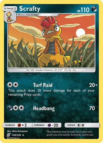 Sun & Moon Unified Minds 138/236 Scrafty