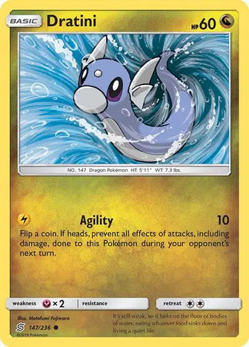 Sun & Moon Unified Minds - 147/236  Dratini (147)