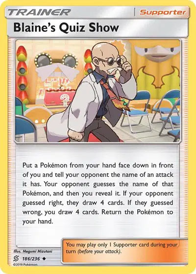 Sun & Moon Unified Minds  186/236 Blaine's Quiz Show