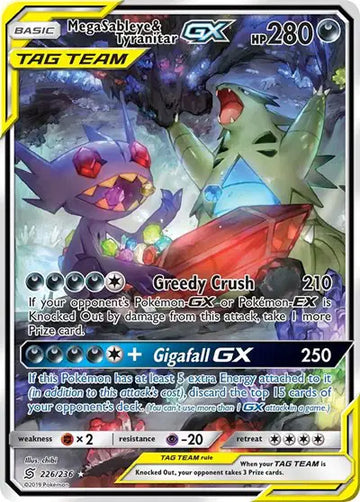Sun & Moon Unified Minds 226/236 Mega Sableye & Tyranitar GX (Alternate Art)