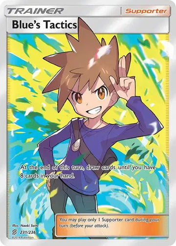Sun & Moon Unified Minds 231/236 Blue's Tactics (Full Art)