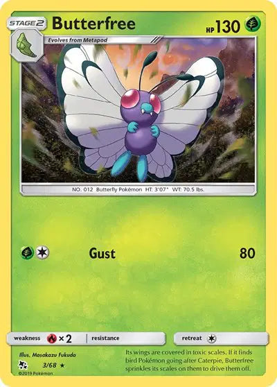Sun & Moon Hidden Fates 3/68 Butterfree