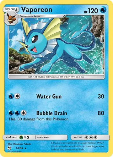 HIDDEN FATES 18/68 Vaporeon