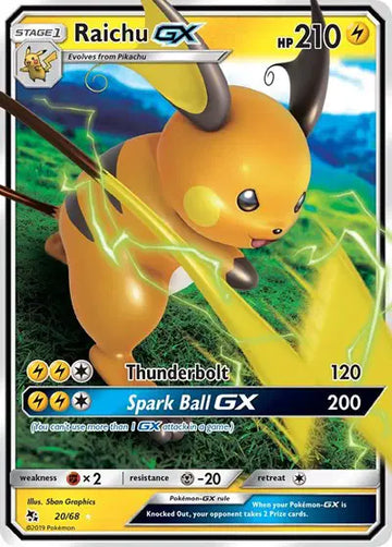 HIDDEN FATES 20/68 Raichu GX
