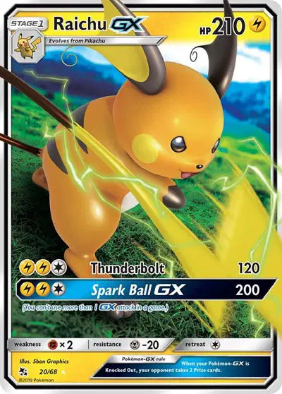 Hidden Fates 20/68 Raichu GX