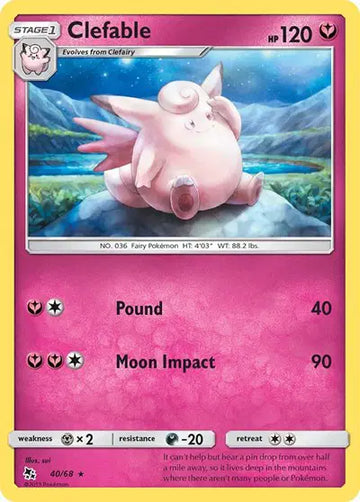 Sun & Moon Hidden Fates  40/68 Clefable