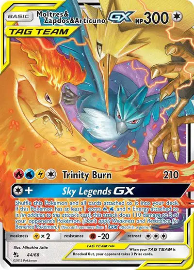 Hidden Fates  44/68 Moltres & Zapdos & Articuno GX