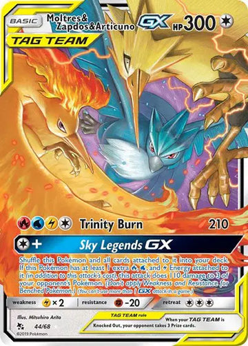 Hidden Fates  44/68 Moltres & Zapdos & Articuno GX