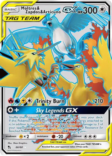 Hidden Fates  66/68 Moltres & Zapdos & Articuno GX (Full Art)