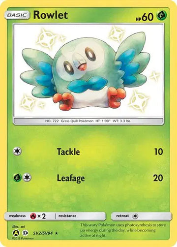 Hidden Fates SV2/SV94 Rowlet
