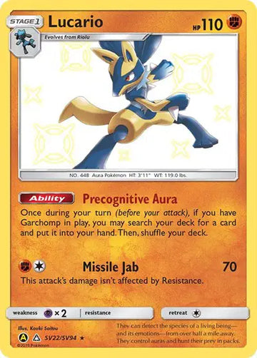 HIDDEN FATES SV22/SV94 Lucario