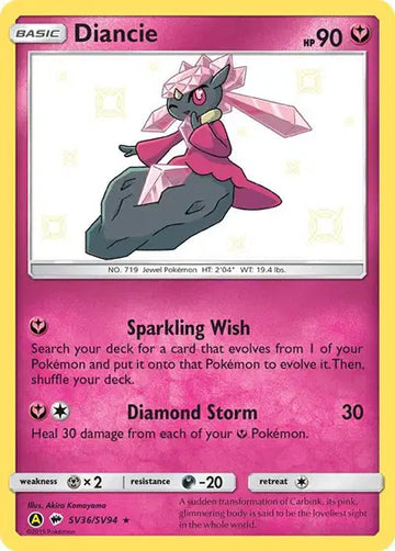 Sun & Moon Hidden Fates  SV36/SV94 Diancie