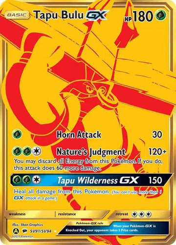 Sun & Moon Hidden Fates SV91/SV94 Tapu Bulu GX
