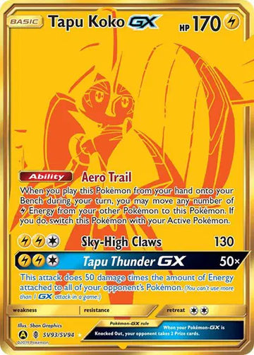 Hidden Fates SV93/SV94 Tapu Koko GX