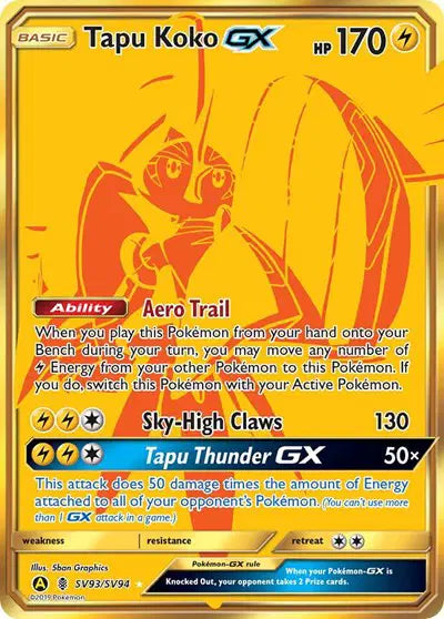Hidden Fates SV93/SV94 Tapu Koko GX