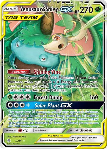 Sun & Moon Cosmic Eclipse 1/236 Venusaur & Snivy GX