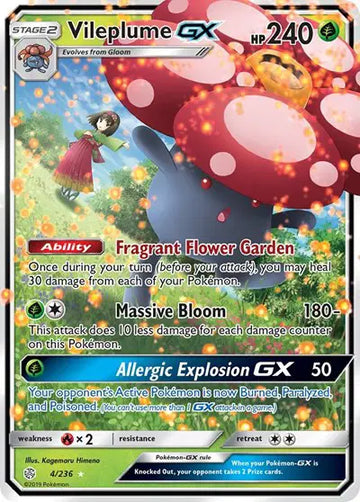 Sun & Moon Cosmic Eclipse 4/236 Vileplume GX
