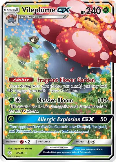 Sun & Moon Cosmic Eclipse 4/236 Vileplume GX