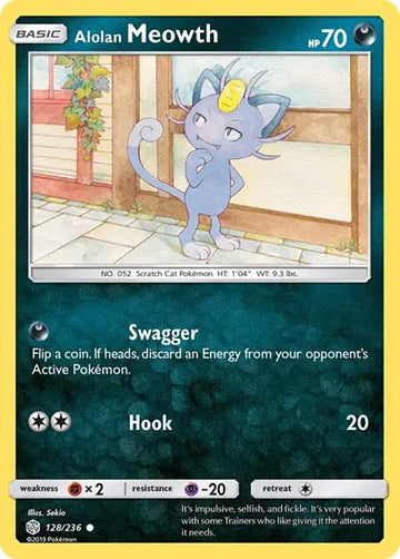 Sun & Moon Cosmic Eclipse 28/236 Alolan Meowth