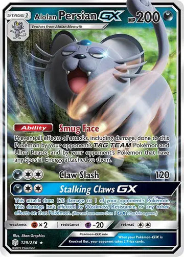 Sun & Moon Cosmic Eclipse 129/236 Alolan Persian GX