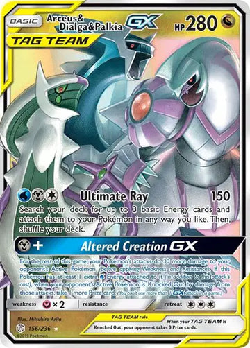 Sun & Moon Cosmic Eclipse  156/236 Arceus & Dialga & Palkia GX