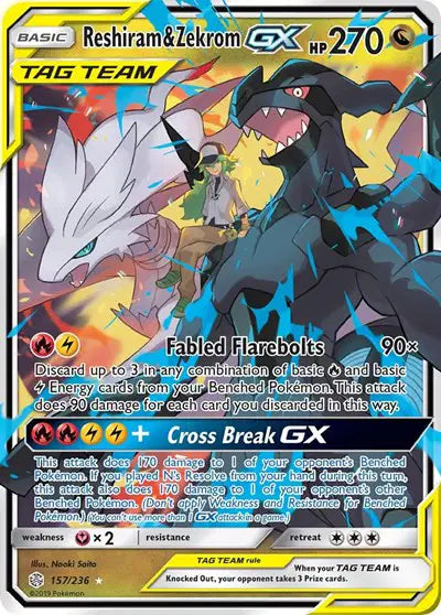 Sun & Moon Cosmic Eclipse  157/236 Reshiram & Zekrom GX
