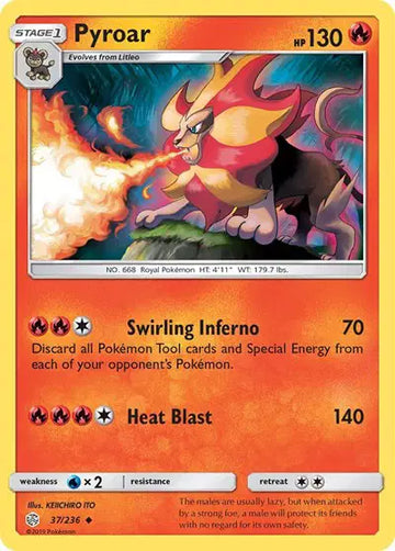 Sun & Moon Cosmic Eclipse 37/236 Pyroar