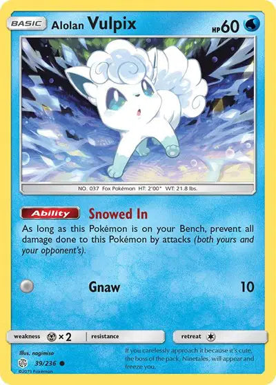 Sun & Moon Cosmic Eclipse  39/236 Alolan Vulpix