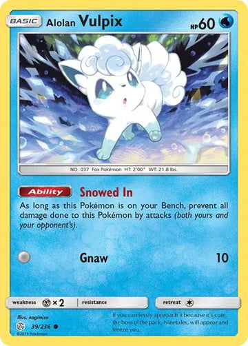 Sun & Moon Cosmic Eclipse  39/236 Alolan Vulpix
