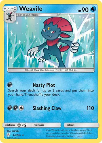 Sun & Moon Cosmic Eclipse  44/236 Weavile