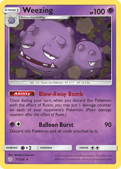 Sun & Moon Cosmic Eclipse 77/236 Weezing