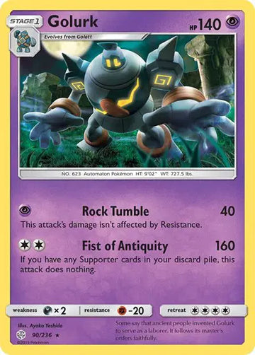 Sun & Moon Cosmic Eclipse 90/236 Golurk