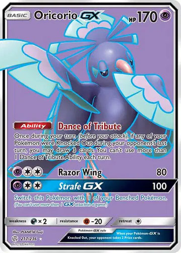 Sun & Moon Cosmic Eclipse 217/236 Oricorio GX (Full Art)