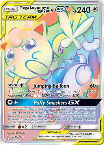 Sun & Moon Cosmic Eclipse 261/236 Mega Lopunny & Jigglypuff GX (Secret)