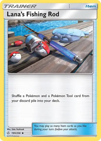 Sun & Moon Cosmic Eclipse 195/236 Lana's Fishing Rod