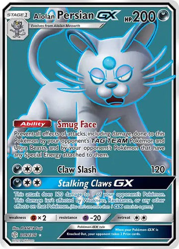 Sun & Moon Cosmic Eclipse  219/236 Alolan Persian GX (Full Art)