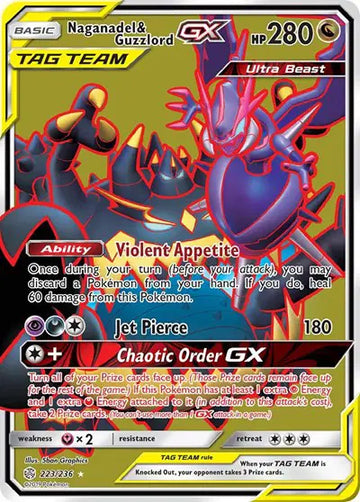 Sun & Moon Cosmic Eclipse 223/236 Naganadel & Guzzlord GX (Full Art)