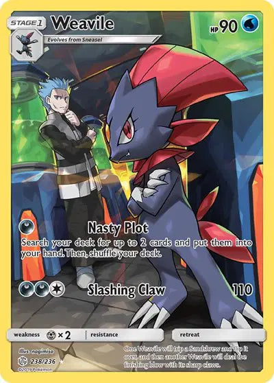 Sun & Moon Cosmic Eclipse 238/236 Weavile (Secret)