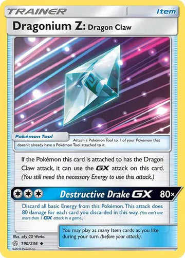 Sun & Moon Cosmic Eclipse 190/236 Dragonium Z: Dragon Claw