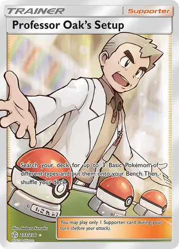 Sun & Moon Cosmic Eclipse 233/236 Professor Oak's Setup (Full Art)