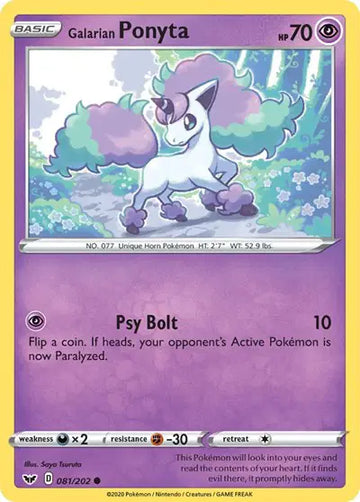 Sword & Shield Base set Galarian Ponyta 081/202
