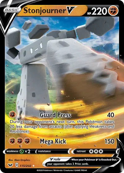 Sword & Shield Base set 115/202 Stonjourner V