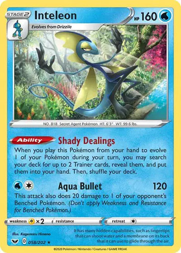 Sword & Shield Base Set 058/202 Inteleon (058)
